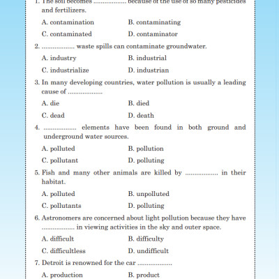 Bài Tập Trắc Nghiệm Tiếng Anh Lớp 8 Tập 2 - Có Đáp Án