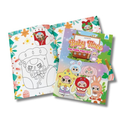 Sách - BabyThree Sách Tô Màu Thị Trấn Thỏ Lily