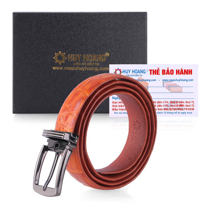Thắt Lưng Nữ Da Cá Sấu Nguyên Con Bụng Huy Hoàng HT5216 - Vàng