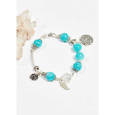 Vòng tay phong thủy nữ đá amazonite phối charm (9mm) mệnh thủy , mộc - Ngọc Quý Gemstones