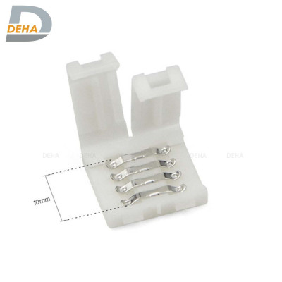 Đầu nối thẳng 4 chân cho led dây dán 5050 RGB đổi màu connector 4P pin 10 mm trang trí dán tường thạch cao, cây máy tính, màn hình, ti vi, TV, Gaming, Tiktok dán tường, chống nước bền đẹp- Chính hãng DEHA