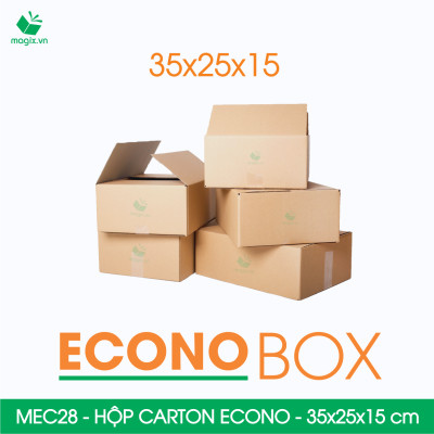 MEC28 - 35x25x15 cm - Combo 100 thùng hộp carton trơn siêu tiết kiệm ECONO