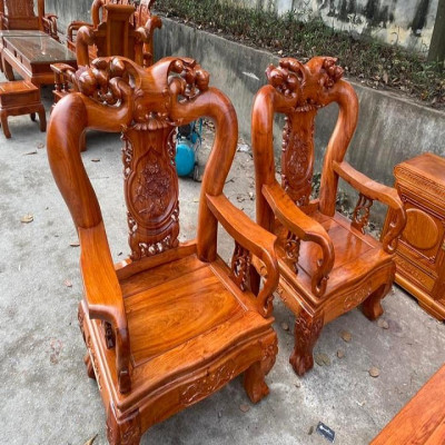 Bộ bàn ghế minh quốc đào tay 12 gỗ hương đá ( Anh Tú - Đà Nẵng )