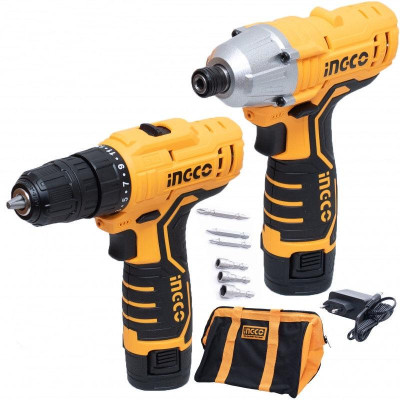 BỘ MÁY KHOAN VÀ MÁY SIẾT VÍT DÙNG PIN 12V (20N.M) INGCO CKLI1201 - HÀNG CHÍNH HÃNG