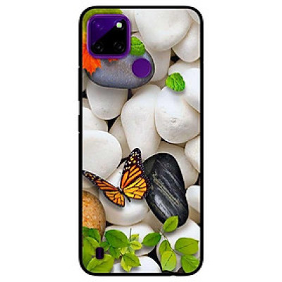 Ốp lưng dành cho Realme C21Y - C25Y mẫu Sỏi Trắng và Bướm