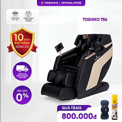 Ghế massage toàn thân Toshiko T86 Pro, ghế massage sử dụng con lăn 4D massage di chuyển, tính năng điều khiển giọng nói, nhiệt hồng ngoại
