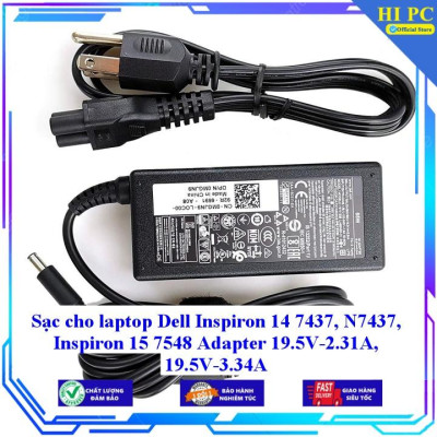 Sạc cho laptop Dell Inspiron 14 7437 N7437 Inspiron 15 7548 Adapter 19.5V-2.31A 19.5V-3.34A - Kèm Dây nguồn - Hàng Nhập Khẩu