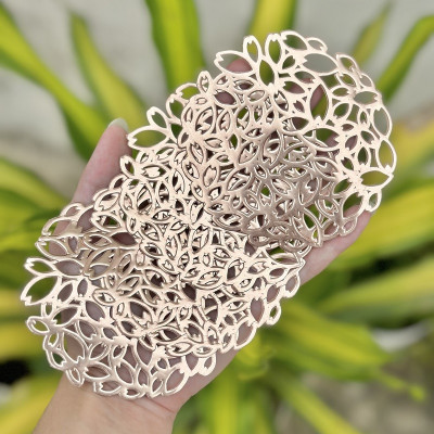 Set 04 tấm đế lót ly cốc hình tròn Echo Flower Ø10cm