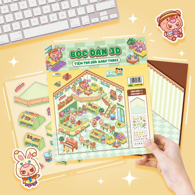 Sách - Bóc Dán 3D - Tiệm Trà Sữa Baby Three
