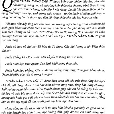 Toán Nâng Cao 7 (Chương Trình Mới - Dùng Chung 3 Bộ Sách)