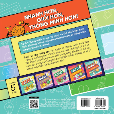 Sách - Quiz! Tư Duy Sáng Tạo: 100 Câu Hỏi Thể Dục Trí Não 49K