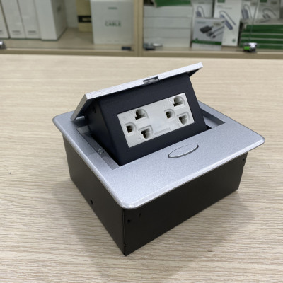 Hộp ổ cắm điện âm bàn Sinoamigo STS-201JXB màu bạc, thiết kế đa năng, nhỏ gọn - Hàng nhập khẩu chính hãng