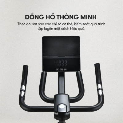 Xe đạp tập KINGSPORT Active E-01 thiết kế năng động, bánh đà 6kg, kháng lực từ tính êm ái, tích hợp đồng hồ đo lường chỉ số, cân nặng phù hợp từ 80-85kg
