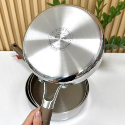 Chảo Inox 3 lớp liền khối chống dính Kalpen Nano Titanium Dauer chuản Đức - Hàng chính hãng