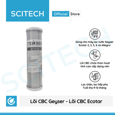 Bộ lõi thay thế máy lọc nước Nano Geyser Ecotar by Scitech (Tặng kèm lõi tiền lọc) - Hàng chính hãng