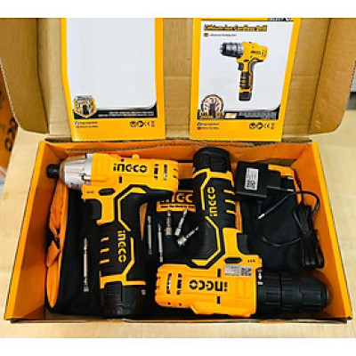 BỘ MÁY KHOAN VÀ MÁY SIẾT VÍT DÙNG PIN 12V (20N.M) INGCO CKLI1201 - HÀNG CHÍNH HÃNG