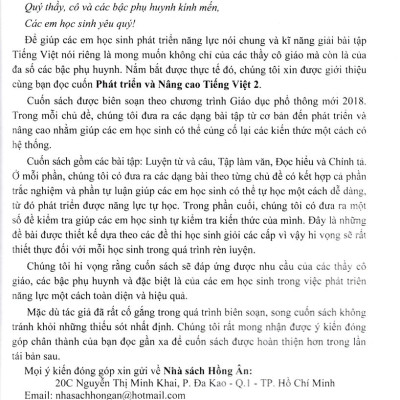Phát Triển Và Nâng Cao Tiếng Việt 2 ( Theo Chương Trình Giáo Dục Phổ Thông Mới )