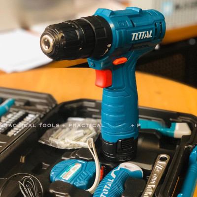 BỘ 81 MÓN BAO GỒM MÁY KHOAN DÙNG PIN 12V (1 PIN 1.5AH VÀ 1 SẠC) TOTAL THKTHP10812 - HÀNG CHÍNH HÃNG