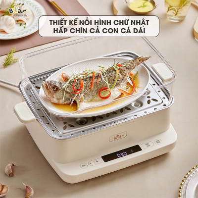 Nồi hấp điện BEAR 3 tầng 12L công suất 800W (EFS-4H27E / DZG-CA2G2)