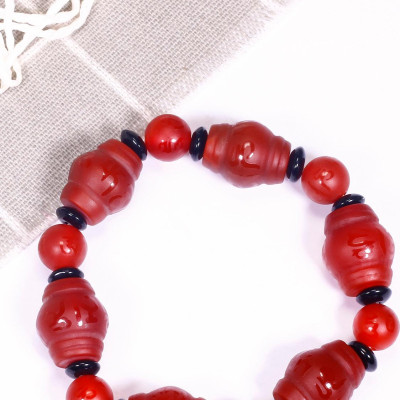 Vòng tay đá mã não đỏ khắc lục tự minh chú mệnh hỏa, thổ - Ngọc Quý Gemstones