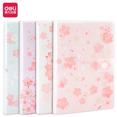 Sổ Tay Ghi Chép Kẻ Ngang 224 Trang 80Gsm Bìa Hoa Anh Đào Cao Cấp Deli - Bìa Chống Nước Màu Ngẫu Nhiên Phù Hợp Làm Sổ Tay Kế Hoạch Planner - SZ048 SZ051