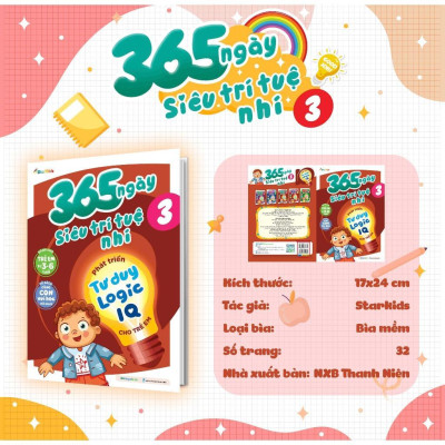 Sách - 365 Ngày Siêu Trí Tuệ Nhí - Phát Triển Tư Duy Logic IQ Cho Trẻ Em 3 - Megabook