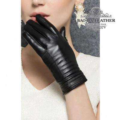 Găng tay nữ da cừu lót lông giữ ấm BHY8618 Bao tay nữ mùa dông. Cản gió, chống nước