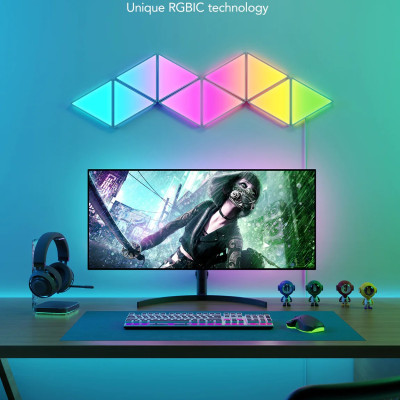 Đèn LED tam giác lắp ghép Govee Glide Tri-angle H6067 | DIY, Thiết kế linh hoạt, 30+ hiệu ứng RGBIC, Nháy nhạc cực chất