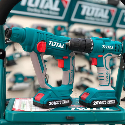 BỘ COMBO MÁY KHOAN ĐỘNG LỰC VÀ MÁY KHOAN DÙNG PIN 20V (2PIN 2AH, 1 SẠC) TOTAL TCKLI2008 - HÀNG CHÍNH HÃNG
