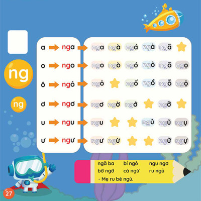 Sách Bé Học Âm Vần Tiếng Việt có App Bài Giảng cho bé 3-6 tuổi