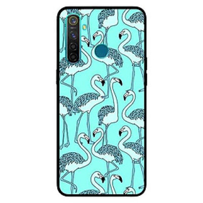Ốp Lưng in cho Realme 5 Pro / Realme Q Mẫu Đàn Hạc Nền Xanh - Hàng Chính Hãng