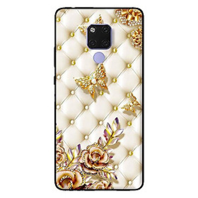 Ốp lưng in cho Huawei Mate 20 mẫu Bướm Vàng Giả Da - Hàng chính hãng