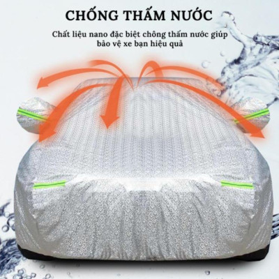 Bạt Phủ Ô Tô Cao Cấp - Bạt Trùm Ô Tô - Bạt Phủ Xe Ô Tô 3 Lớp, Tráng Nhôm, Chống Nắng, Chống Mưa, Chống Xước