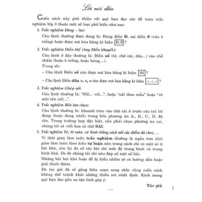 Sách - Các dạng bài tập trắc nghiệm Toán 3 biên soạn theo chương trình GDPT mới