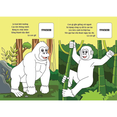 Sách - Bé Tô Màu - Khám Phá Rừng Xanh Hùng Vĩ - 20+ Hình Dán Sticker- Chính Thông Book