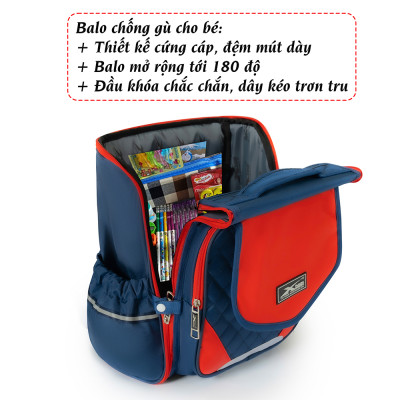 Ba lô chống gù cho bé trai Xbags Xb 3106 đẹp bền