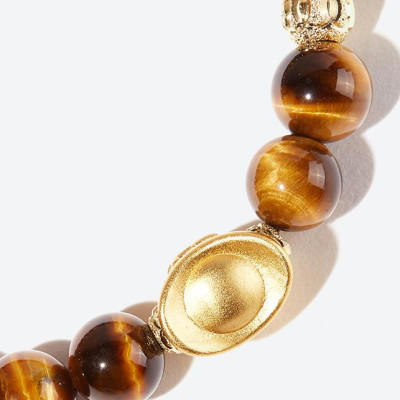 Vòng tay thạch anh mắt hổ phối nén vàng Ngọc Quý Gemstones