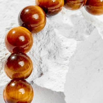 Vòng Tay Phong Thủy Đá Mắt Hổ Vàng Nâu Phối Charm Tuổi Thìn Bạc Mạ Vàng 24K (8mm) Mệnh Thổ, Kim Ngọc Quý Gemstones