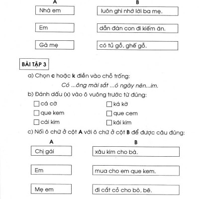 Bài Tập Trắc Nghiệm Tiếng Việt 1(Theo Chương Trình Tiểu Học Mới Định Hướng Phát Triển Năng Lực) ( Tái Bản)