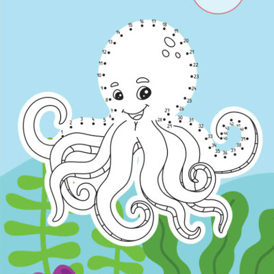 Sách - Nối Số Và Tô Màu - Động Vật Dưới Đại Dương - Song Ngữ Anh-Việt