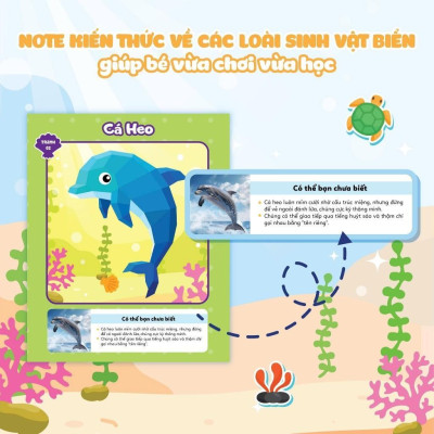 Sách Ghép Hình Sticker 3D - Đại Dương 1 - Sách Bóc Dán Ghép Hình Sáng Tạo Cho Bé)- Megabook