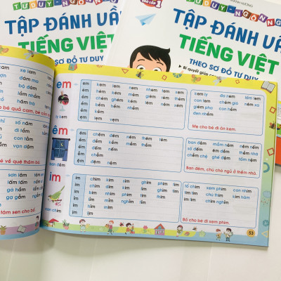 Combo Sách Tập đánh vần Tiếng Việt và Toán tư duy cho trẻ em bản mới nhất 2021 - Tặng kèm bộ thẻ học