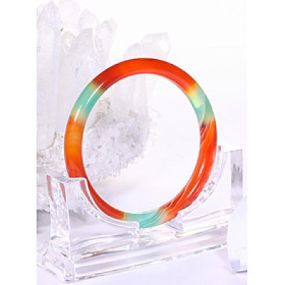 Vòng tay đá mã não tam tài bản tròn ni 55 mệnh kim, thủy - Ngọc Qúy Gemstones