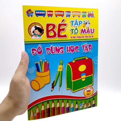 Bé Tập Tô Màu Và Học Tiếng Anh Theo Chủ Đề - Đồ Dùng Học Tập