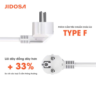 Ổ Cắm Điện JIDOSA Tích Hợp Ổ USB Và Type C Hình Tháp Đa Năng Công suất 3000w Thiết Kế Thông Minh