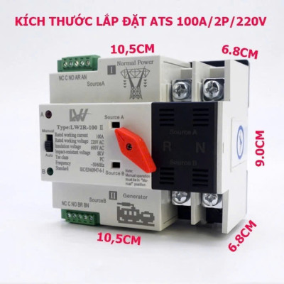 Cầu Dao Đảo Chiều Tự Động 100A – Không Mất Điện Khi Chuyển Nguồn, Phù Hợp Hộ Dùng 2 Nguồn Điện đèn