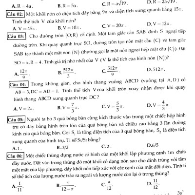 100 Đề Kiểm Tra Định Kì Trắc Nghiệm Toán Lớp 12