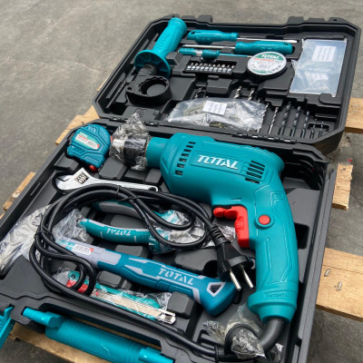 BỘ ĐỒ NGHỀ CÓ MÁY KHOAN BÚA 115 CHI TIẾT TOTAL THKTHP1152C - HÀNG CHÍNH HÃNG