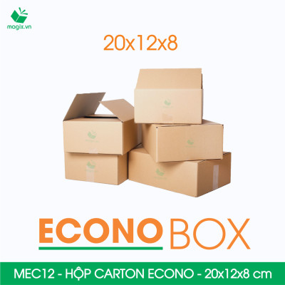 MEC12 - 20x12x8 cm - Combo 100 thùng hộp carton trơn siêu tiết kiệm ECONO