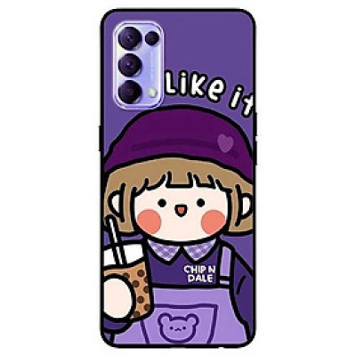 Ốp lưng dành cho Reno 5 - Reno 5 Pro - Realme 7 - Realme 7 Pro mẫu Cô Gái Trà Sữa Tím